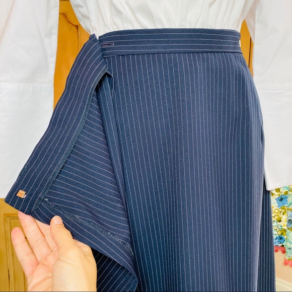Vintage 70’s/80’s Alex Colman Pinstripe Wrap Skirt - Picture 12 of 14